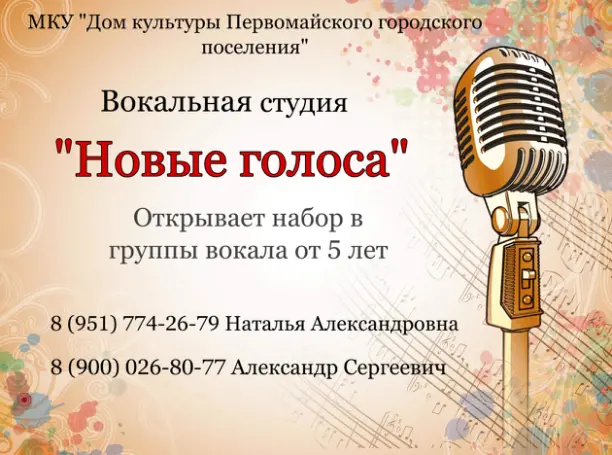 Открыт набор в вокальную студию "Новые голоса"!